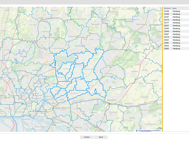 Zielgruppen: Interaktive GEO-Auswahl nach Postleitzahl
